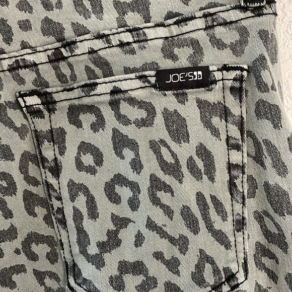 Joe’s Jeans grey leopard print high rise frayed hem skinny jeans Size 27 - Picture 6 of 9
